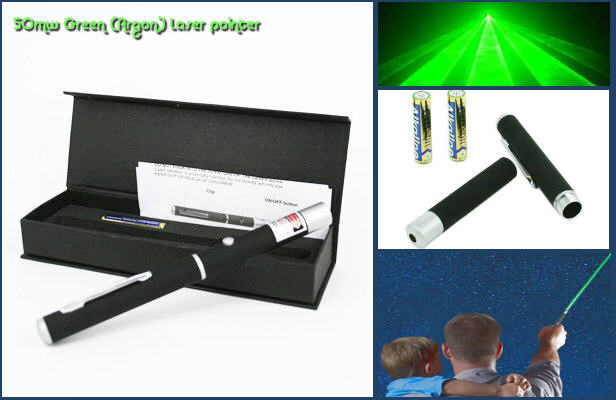 Cheap Affordable Green Argon Laser pointer 50mw powerful beam